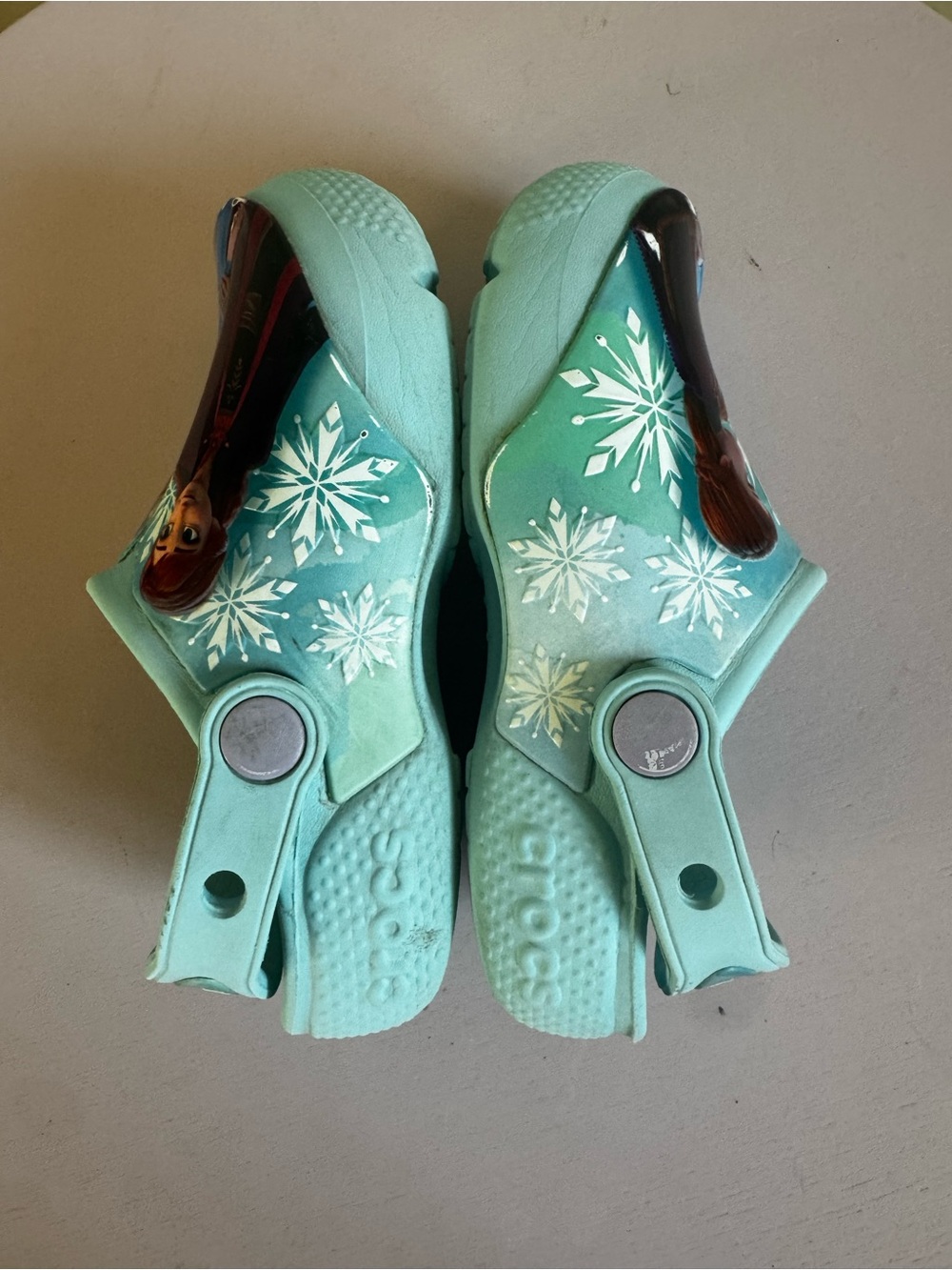 CROCS Light Blue Frozen Character Clog Shoes size 10 - Picture 3 of 10
